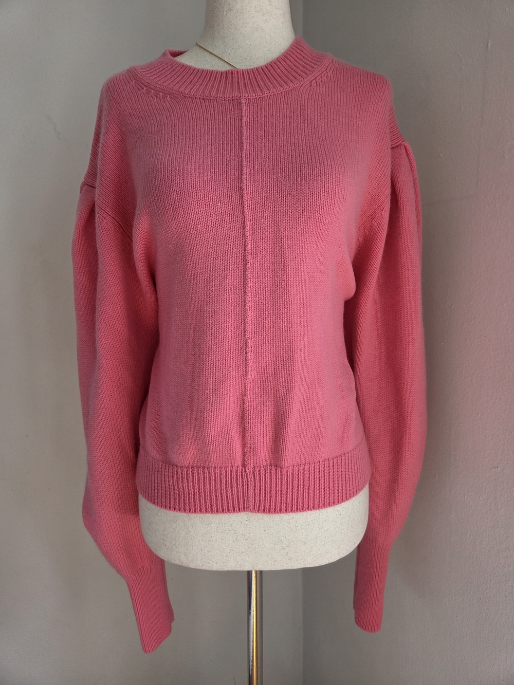 Something Navy Coral Pink Center Seam Crewneck Sweater